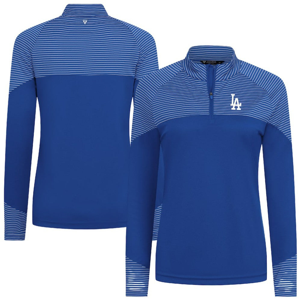 Los Angeles Dodgers Levelwear Women's Classic Stripes Insignia 2.0 Raglan Quarter-Zip Top Royal