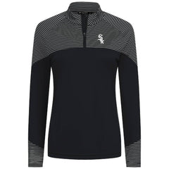 Chicago White Sox Levelwear Women's Classic Stripes Insignia 2.0 Raglan Quarter-Zip Top Black