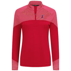 Los Angeles Angels Levelwear Women's Classic Stripes Insignia 2.0 Raglan Quarter-Zip Top Red