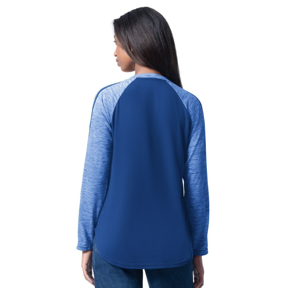Los Angeles Dodgers G-III 4Her by Carl Banks Women's Top Dog Raglan Long Sleeve V-Neck T-Shirt Royal