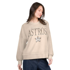 Houston Astros G-III 4Her by Carl Banks Women's Oversized Vet II Sweatshirt Sand