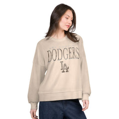 Los Angeles Dodgers G-III 4Her by Carl Banks Women's Oversized Vet II Sweatshirt Sand
