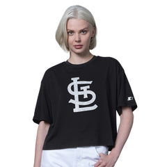 St. Louis Cardinals Starter Women's Holy Grail Boxy Cropped T-Shirt Black