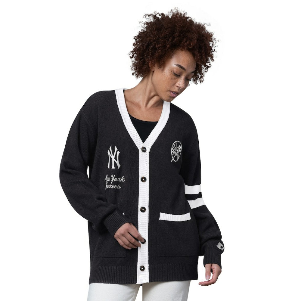 New York Yankees Starter Women's Back Shot Button-Up Cardigan Sweater Black