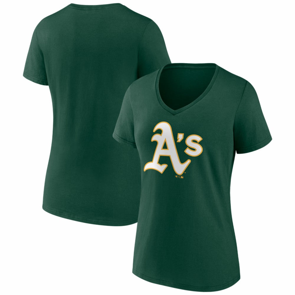 Athletics Women's Logo V-Neck T-Shirt Green