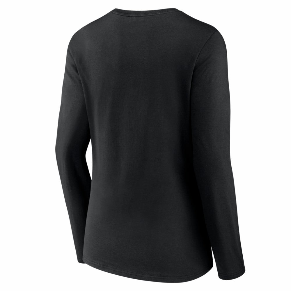 Colorado Rockies Women's Logo Long Sleeve V-Neck T-Shirt Black
