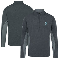Seattle Mariners Levelwear Waffle Insignia 2.0 Quarter-Zip Pullover Heather Black