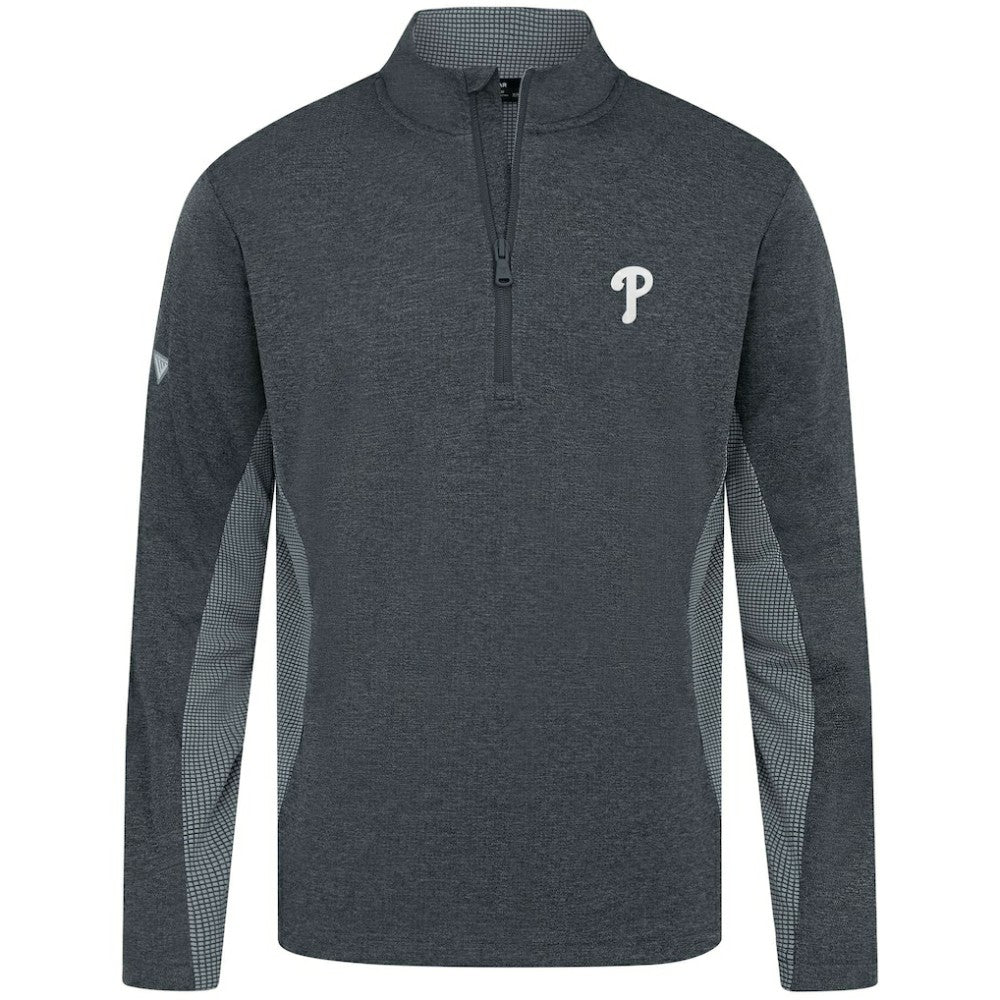 Philadelphia Phillies Levelwear Waffle Insignia 2.0 Quarter-Zip Pullover Heather Black