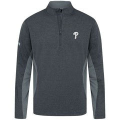 Philadelphia Phillies Levelwear Waffle Insignia 2.0 Quarter-Zip Pullover Heather Black