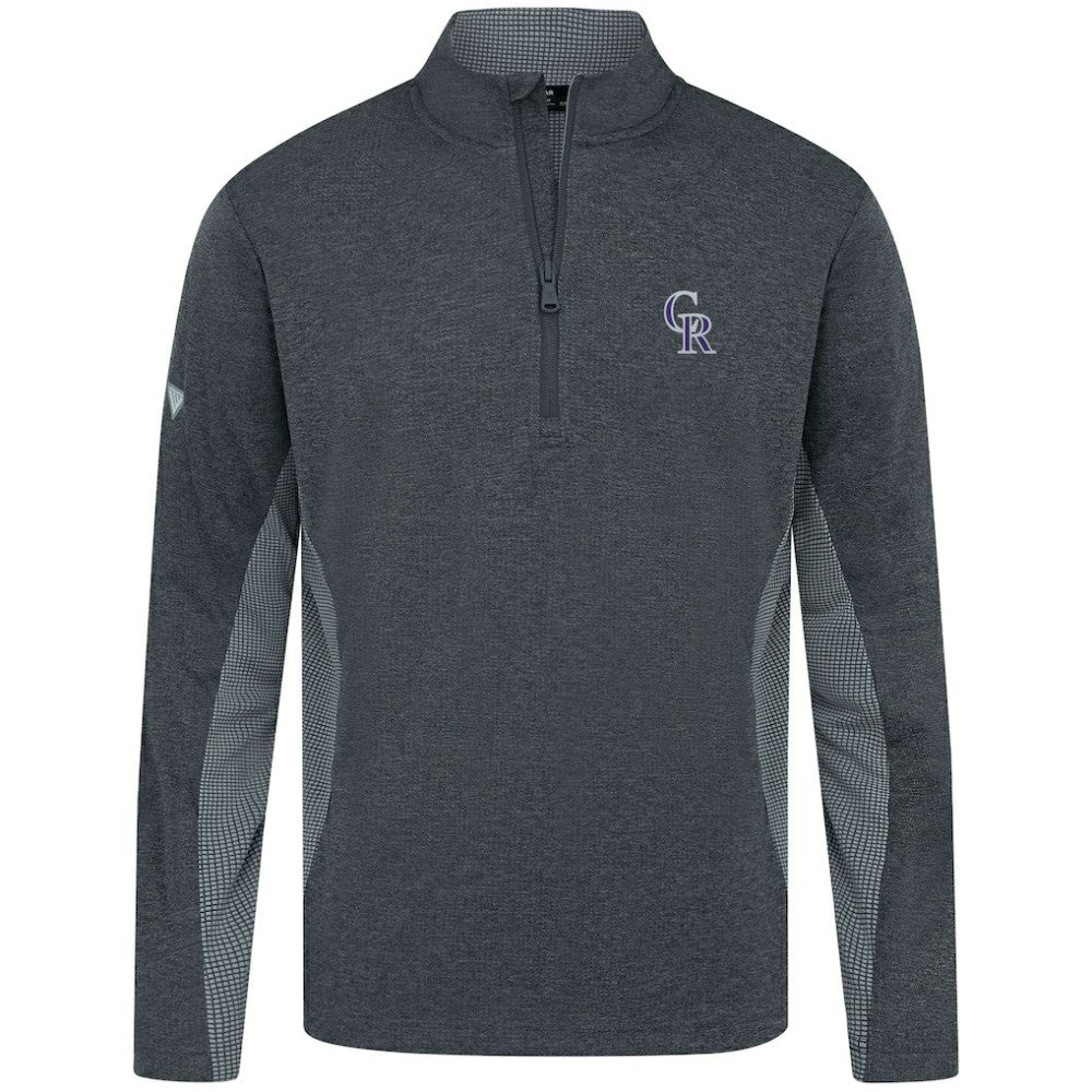 Colorado Rockies Levelwear Waffle Insignia 2.0 Quarter-Zip Pullover Heather Black