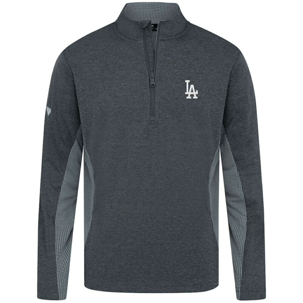 Los Angeles Dodgers Levelwear Waffle Insignia 2.0 Quarter-Zip Pullover Heather Black