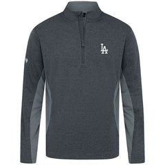 Los Angeles Dodgers Levelwear Waffle Insignia 2.0 Quarter-Zip Pullover Heather Black