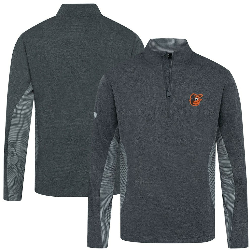Baltimore Orioles Levelwear Waffle Insignia 2.0 Quarter-Zip Pullover Heather Black