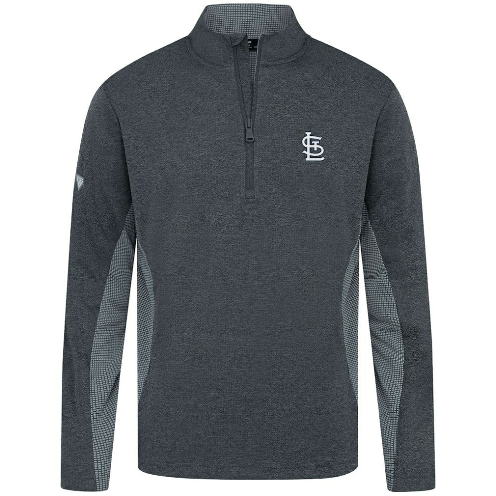 St. Louis Cardinals Levelwear Waffle Insignia 2.0 Quarter-Zip Pullover Heather Black