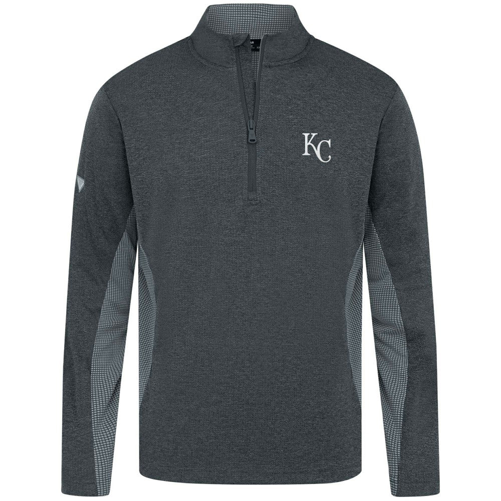 Kansas City Royals Levelwear Waffle Insignia 2.0 Quarter-Zip Pullover Heather Black