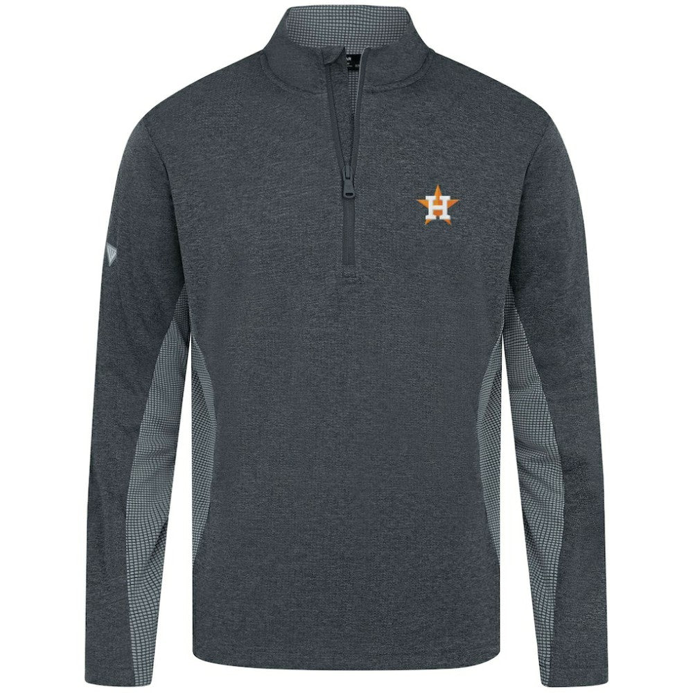 Houston Astros Levelwear Waffle Insignia 2.0 Quarter-Zip Pullover Heather Black