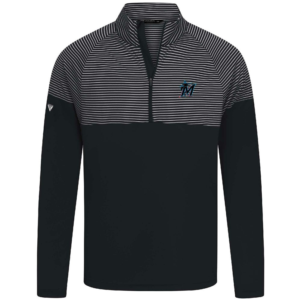 Miami Marlins Levelwear Classic Stripes Insignia 2.0 Pullover Black
