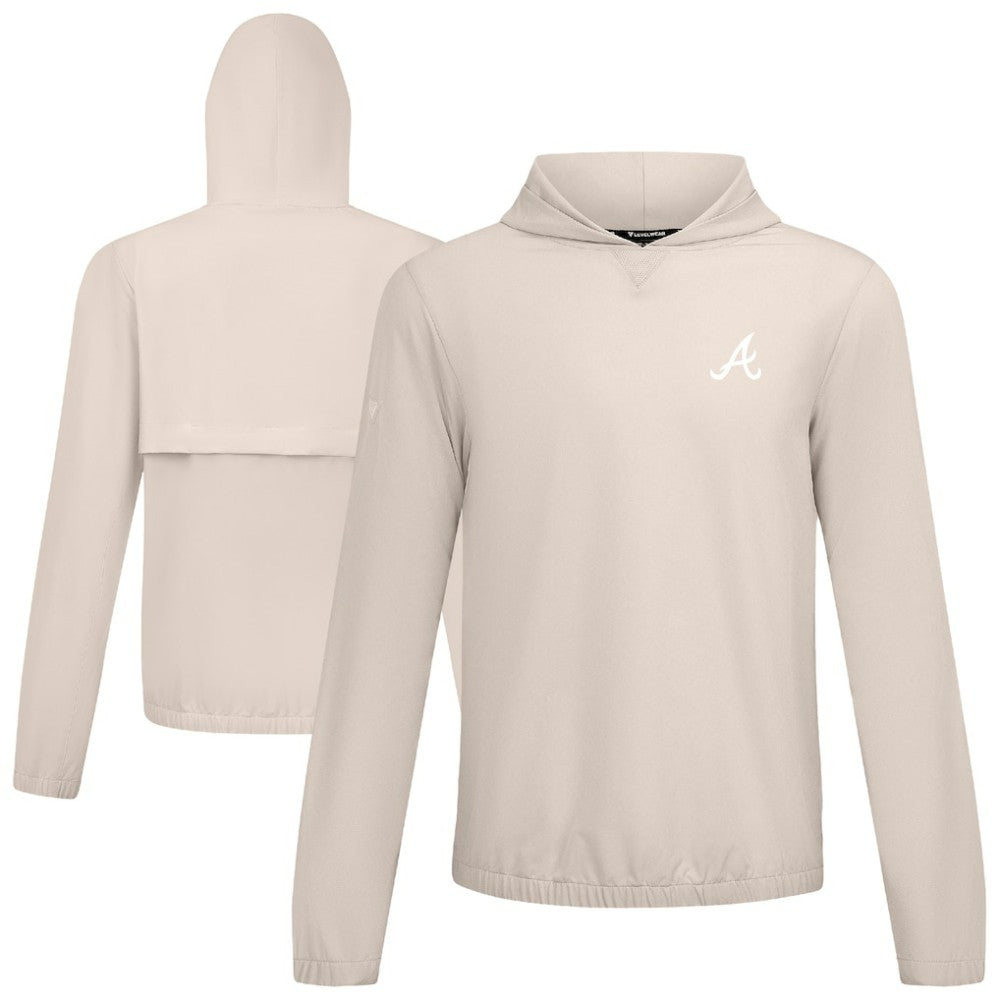 Atlanta Braves Levelwear Action Insignia 2.0 Pullover Hoodie Khaki