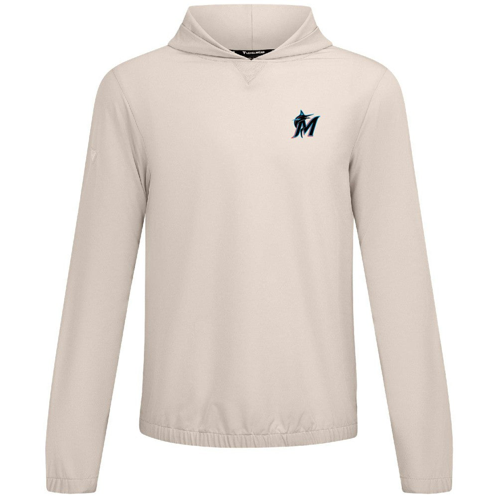 Miami Marlins Levelwear Action Insignia 2.0 Pullover Hoodie Khaki