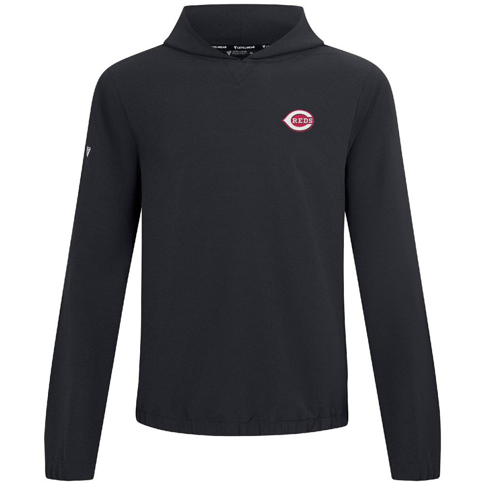 Cincinnati Reds Levelwear Action Insignia 2.0 Pullover Hoodie Black