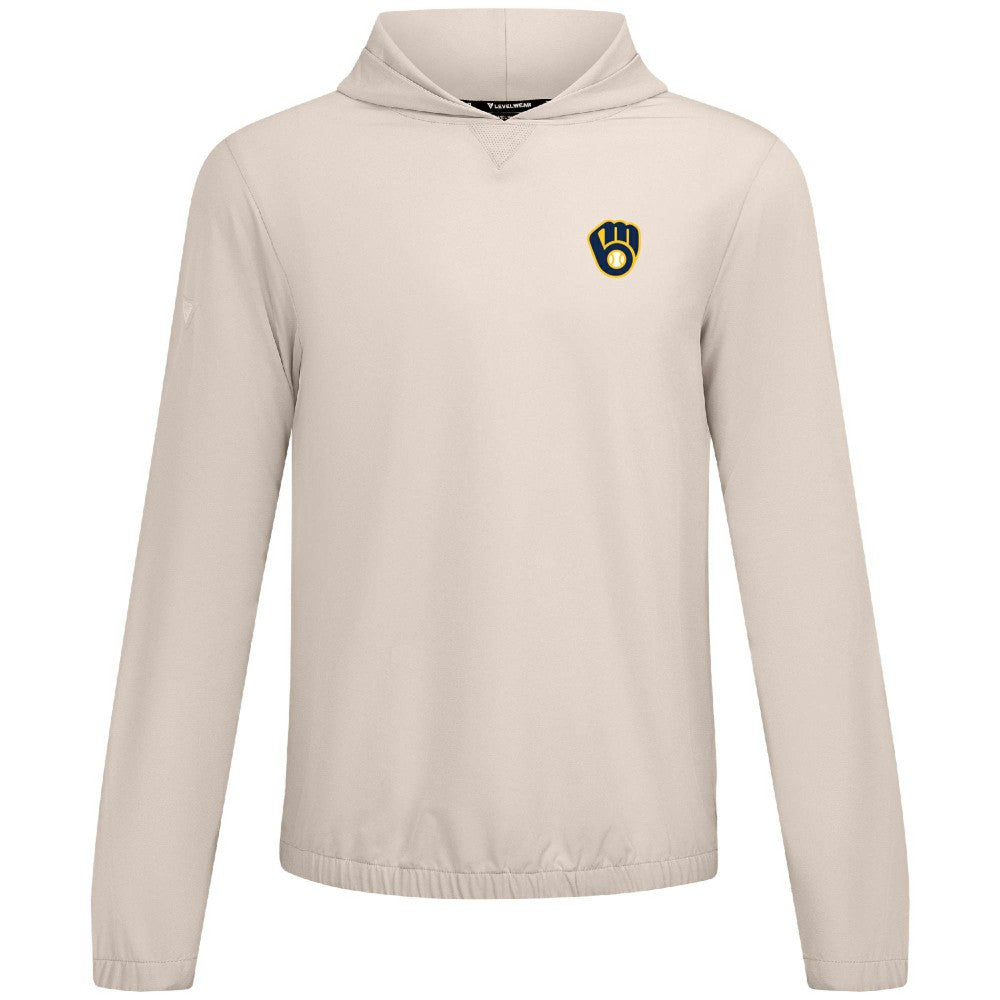 Milwaukee Brewers Levelwear Action Insignia 2.0 Pullover Hoodie Khaki