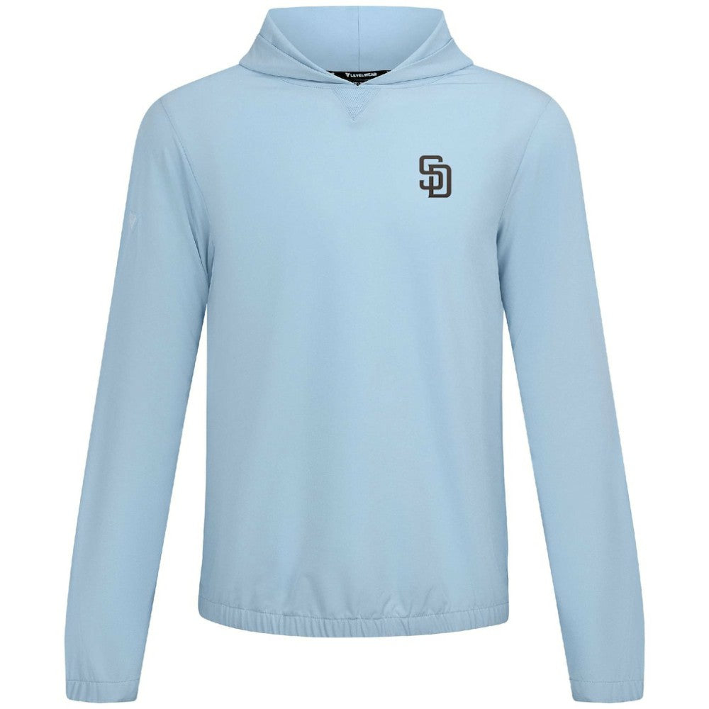 San Diego Padres Levelwear Action Insignia 2.0 Pullover Hoodie Light Blue