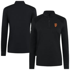 San Francisco Giants Levelwear Women's Power Insignia 2.0 Quarter-Zip Pullover Top Black