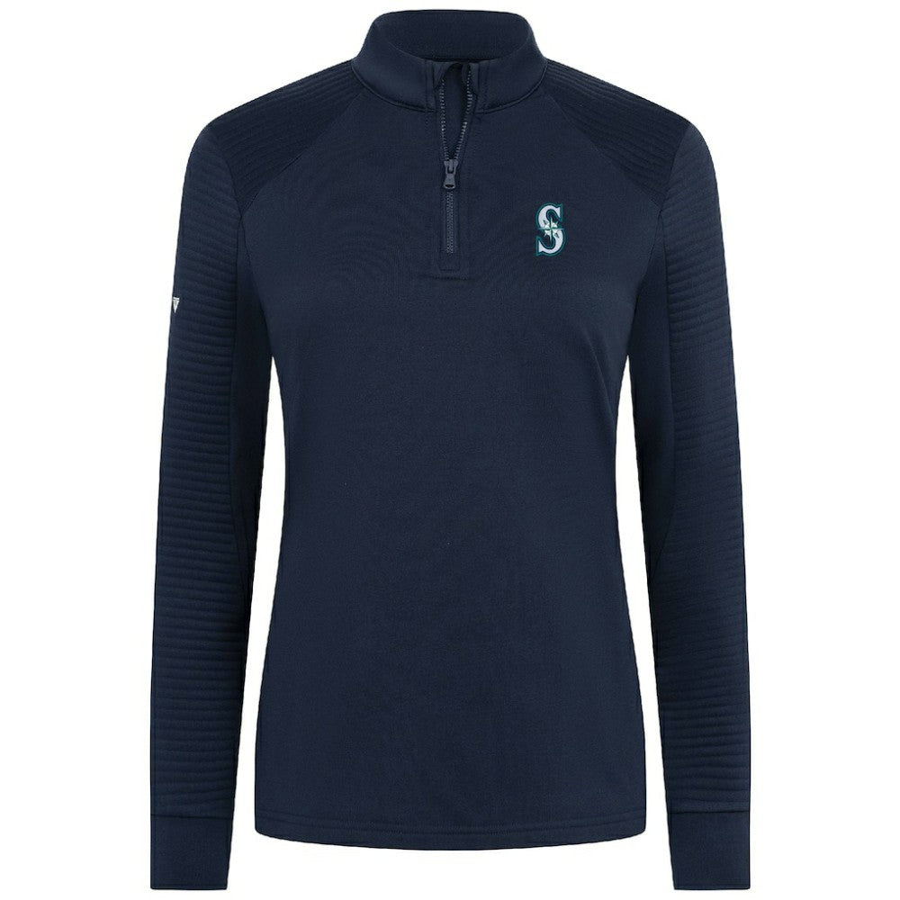 Seattle Mariners Levelwear Women's Power Insignia 2.0 Quarter-Zip Pullover Top Navy