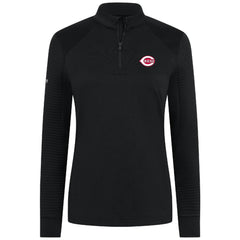 Cincinnati Reds Levelwear Women's Power Insignia 2.0 Quarter-Zip Pullover Top Black