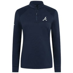 Atlanta Braves Levelwear Women's Power Insignia 2.0 Quarter-Zip Pullover Top Navy