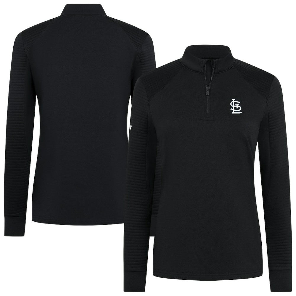 St. Louis Cardinals Levelwear Women's Power Insignia 2.0 Quarter-Zip Pullover Top Black