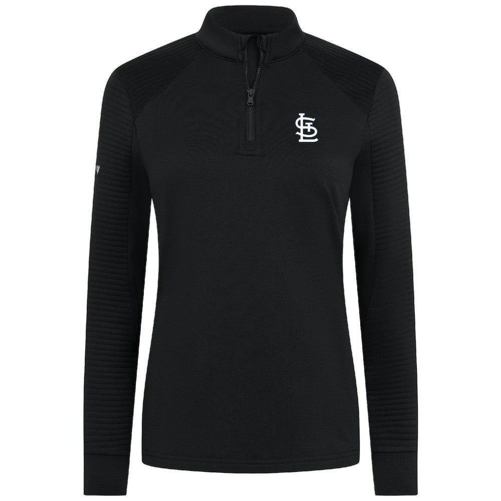 St. Louis Cardinals Levelwear Women's Power Insignia 2.0 Quarter-Zip Pullover Top Black