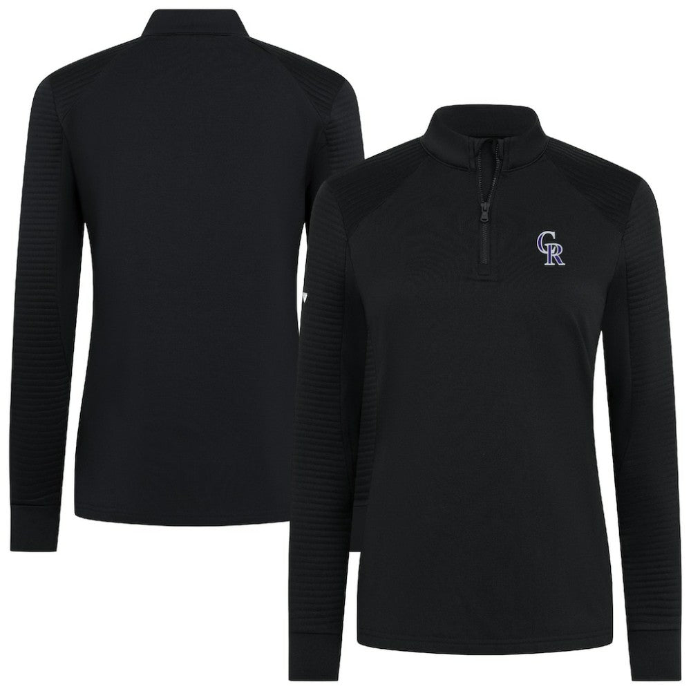 Colorado Rockies Levelwear Women's Power Insignia 2.0 Quarter-Zip Pullover Top Black