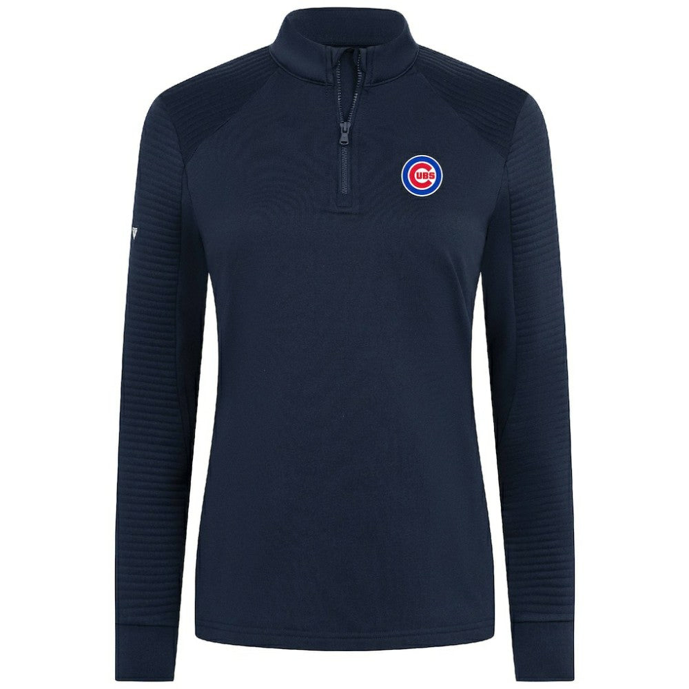 Chicago Cubs Levelwear Women's Power Insignia 2.0 Quarter-Zip Pullover Top Navy