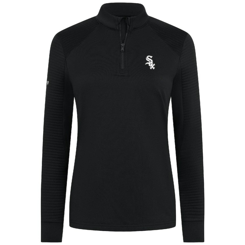 Chicago White Sox Levelwear Women's Power Insignia 2.0 Quarter-Zip Pullover Top Black