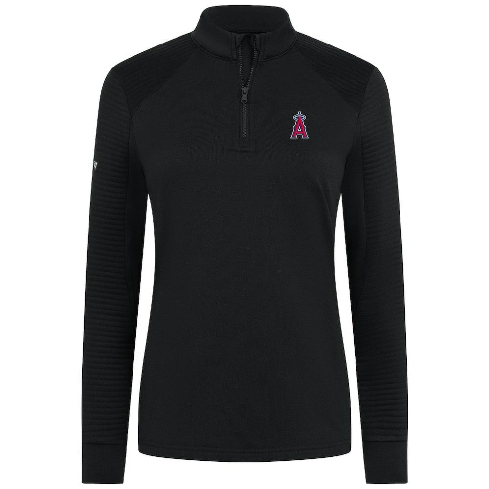 Los Angeles Angels Levelwear Women's Power Insignia 2.0 Quarter-Zip Pullover Top Black