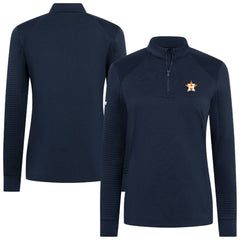 Houston Astros Levelwear Women's Power Insignia 2.0 Quarter-Zip Pullover Top Navy