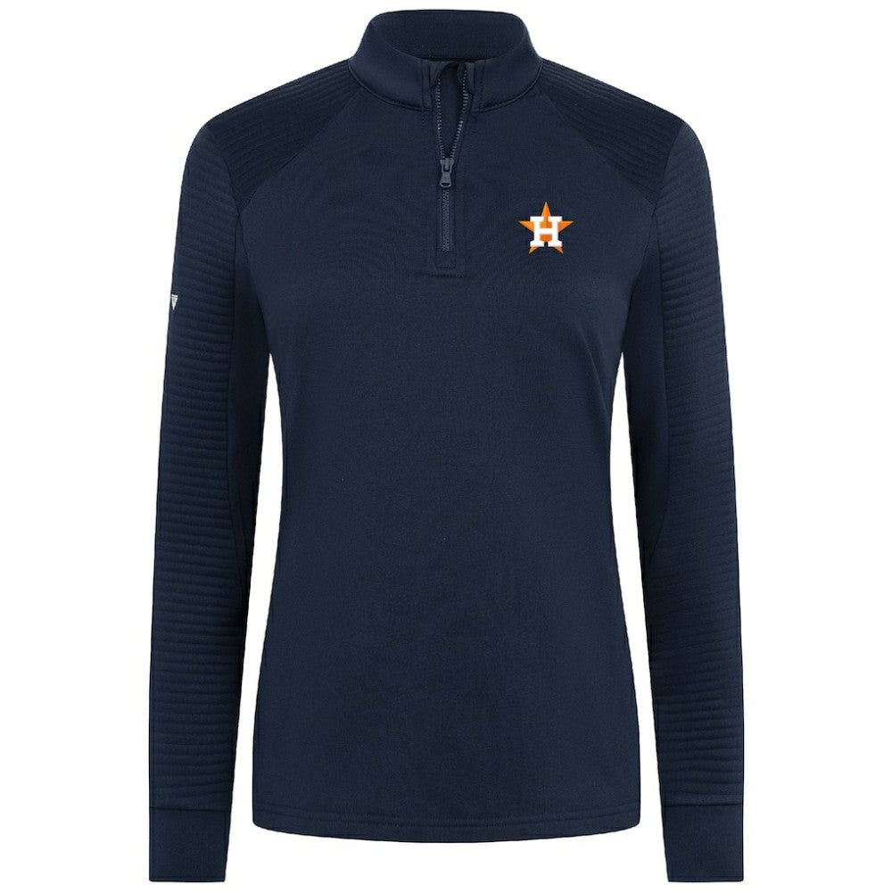 Houston Astros Levelwear Women's Power Insignia 2.0 Quarter-Zip Pullover Top Navy