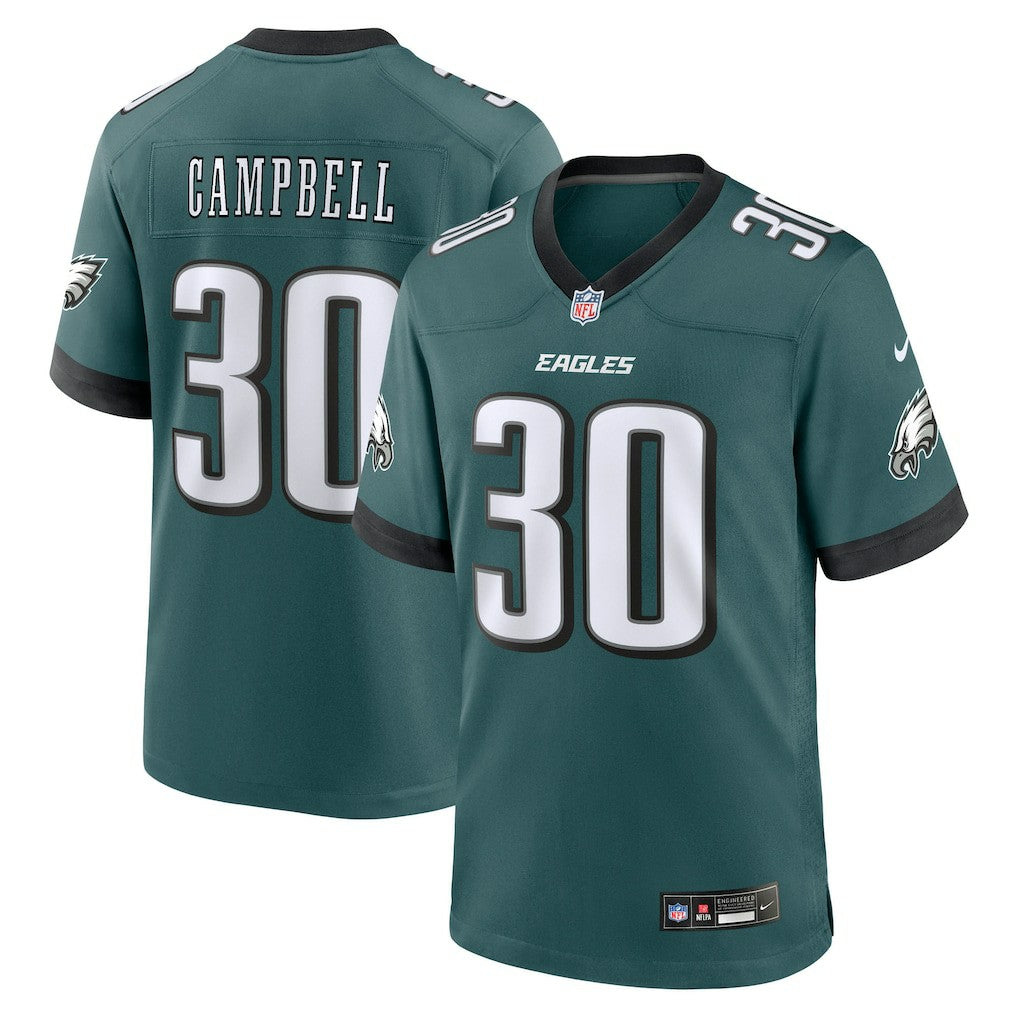 Jihaad Campbell Philadelphia Eagles 2025 NFL Draft First Round Pick Game Jersey - Green