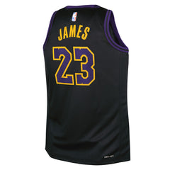 LeBron James Los Angeles Lakers Youth 2025/26 City Edition Swingman Jersey - Black