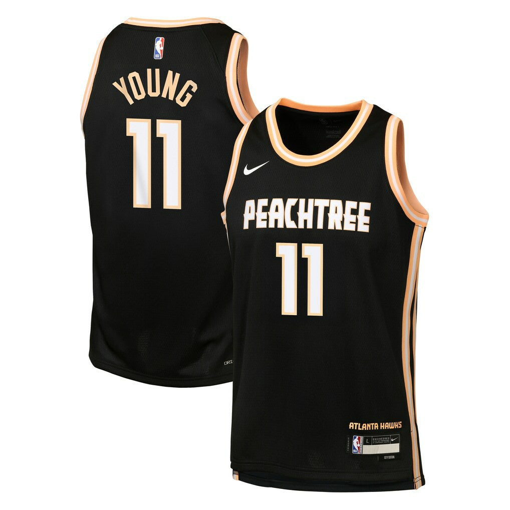 Trae Young Atlanta Hawks Youth 2025/26 City Edition Swingman Jersey - Black
