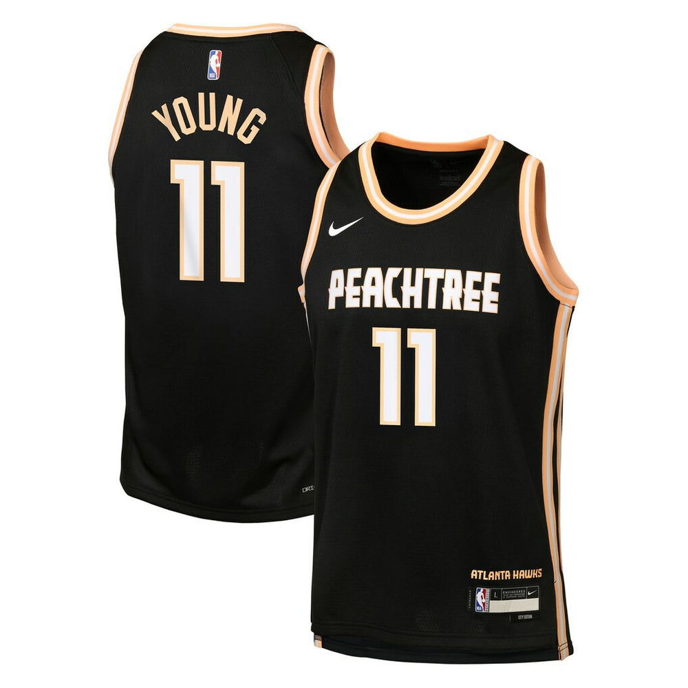 Trae Young Atlanta Hawks Youth 2025/26 City Edition Swingman Jersey - Black