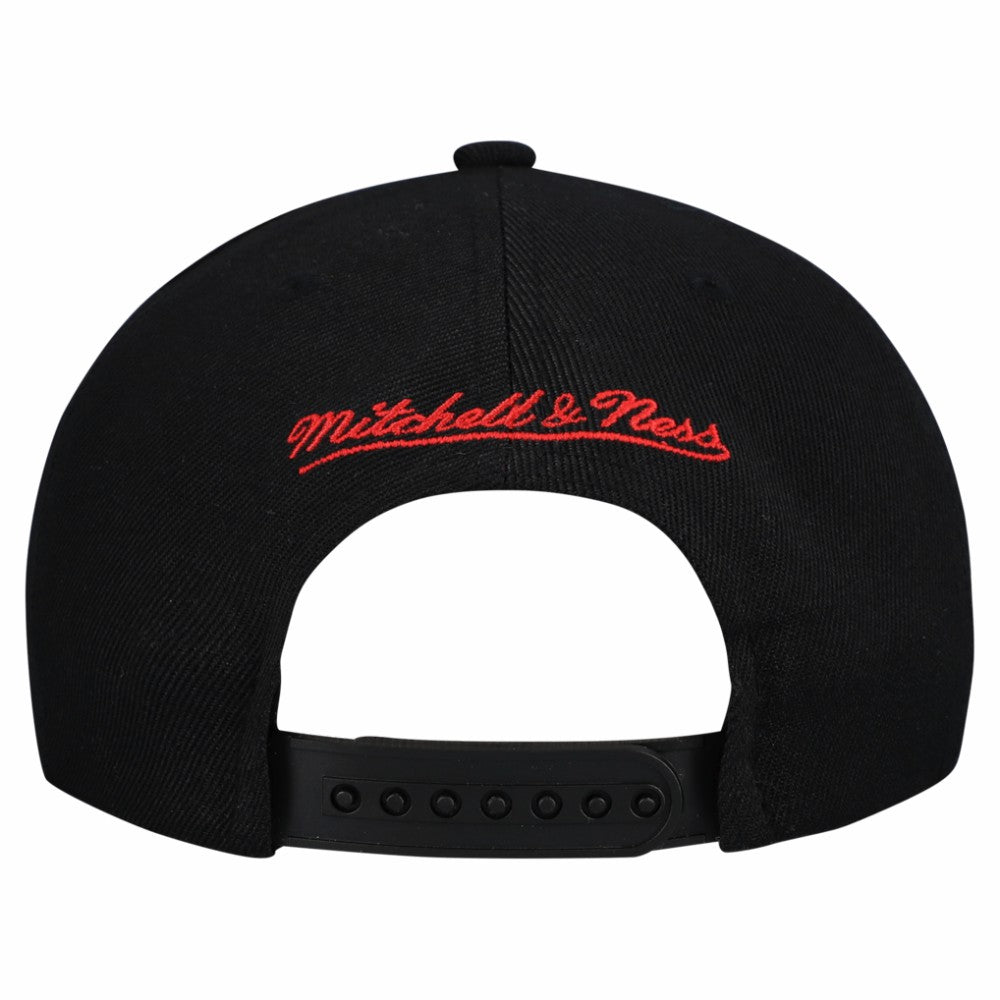 Carolina Hurricanes Mitchell & Ness Retro Script Colorblock Snapback Hat Black