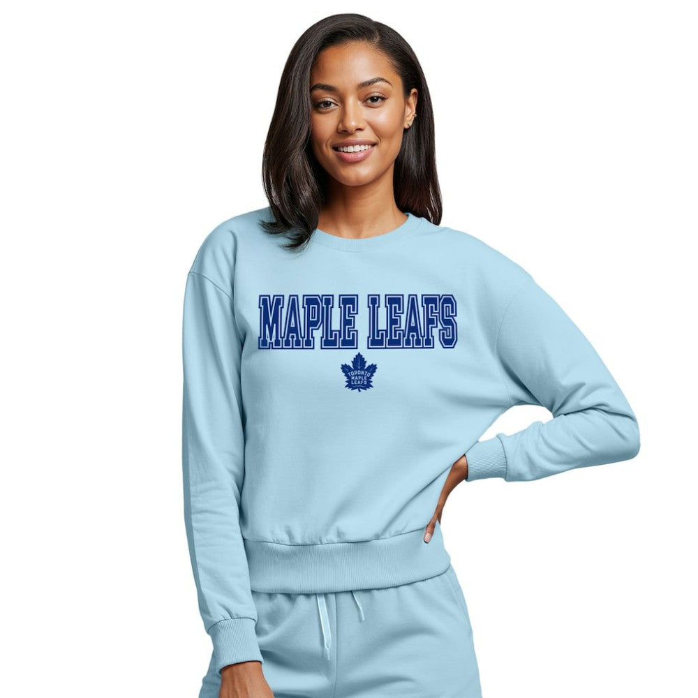 Toronto Maple Leafs Concepts Sport Women's Tonal Pullover Tri-Blend Sweatshirt Light Blue