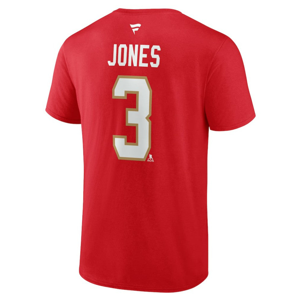 Seth Jones Florida Panthers Fanatics Authentic Stack Name & Number T-Shirt Red