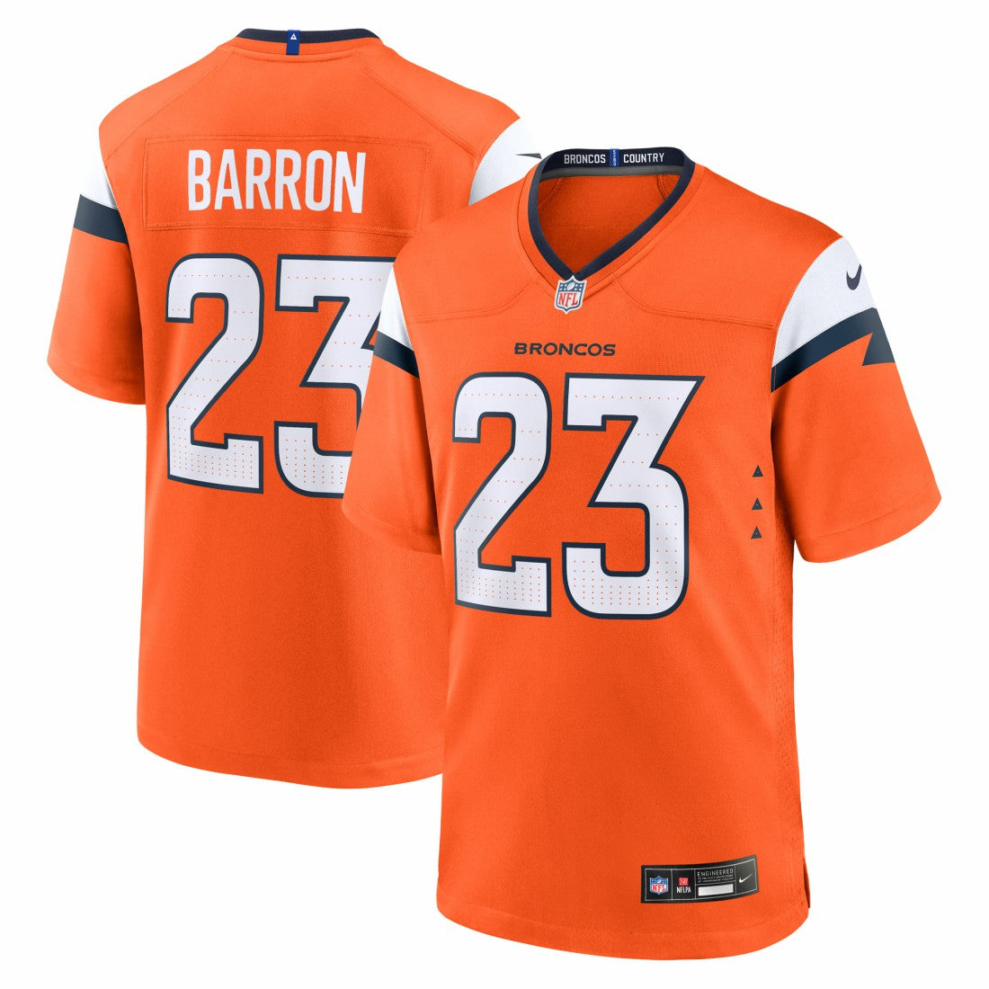 Jahdae Barron Denver Broncos 2025 NFL Draft First Round Pick Game Jersey - Orange