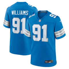 Tyleik Williams Detroit Lions 2025 NFL Draft First Round Pick Game Jersey - Blue