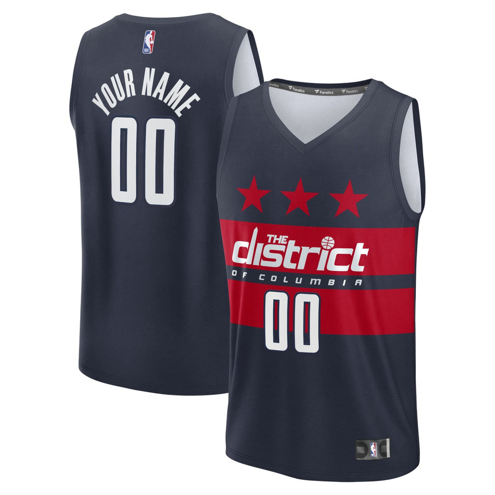 Washington Wizards Fast Break Custom Jersey - Statement Edition - Navy