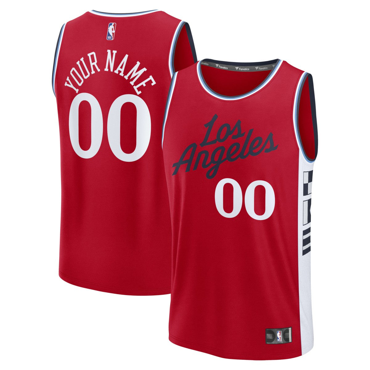 LA Clippers Youth Fast Break Custom Replica Jersey - Red - Statement Edition