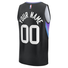 Utah Jazz Youth Fast Break Custom Replica Jersey - Black - Statement Edition